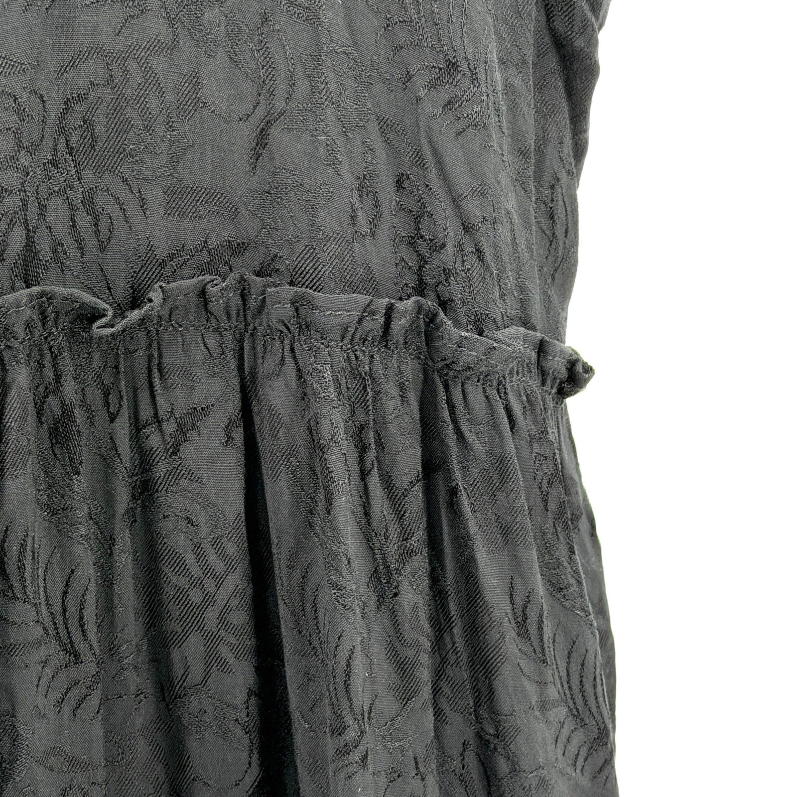 Natural Life Black Tiered Peasant Rayon Maxi Dress