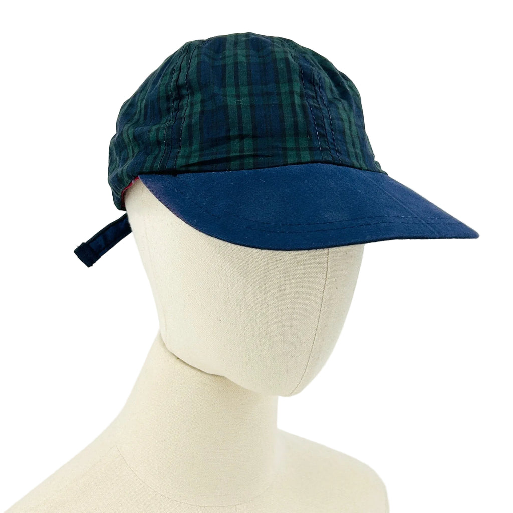 Vintage 90s Gant Navy Green Blackwatch Tartan Plaid Navy Bill Cap