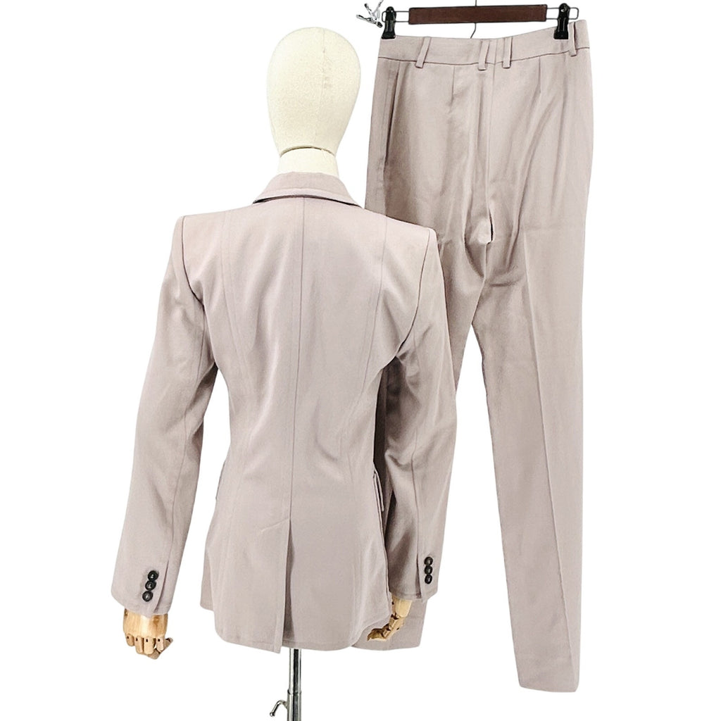 Vintage 90s Tom Ford Yves Saint Laurent Rive Gaunche Mauve 100% Wool Power Suit