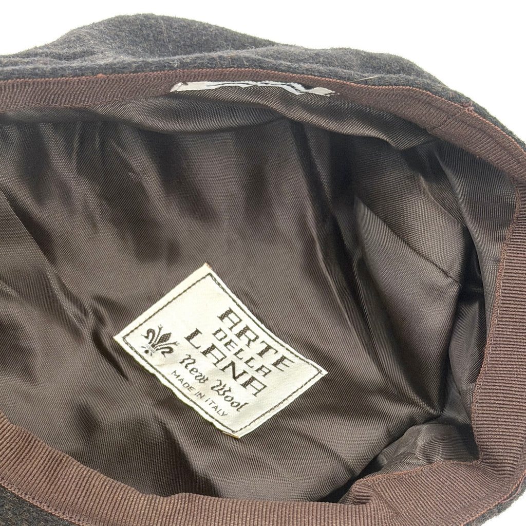 Vintage 90s Arte Della Lana Brown 100% Wool Preppy Minimalist Newsboy Hat