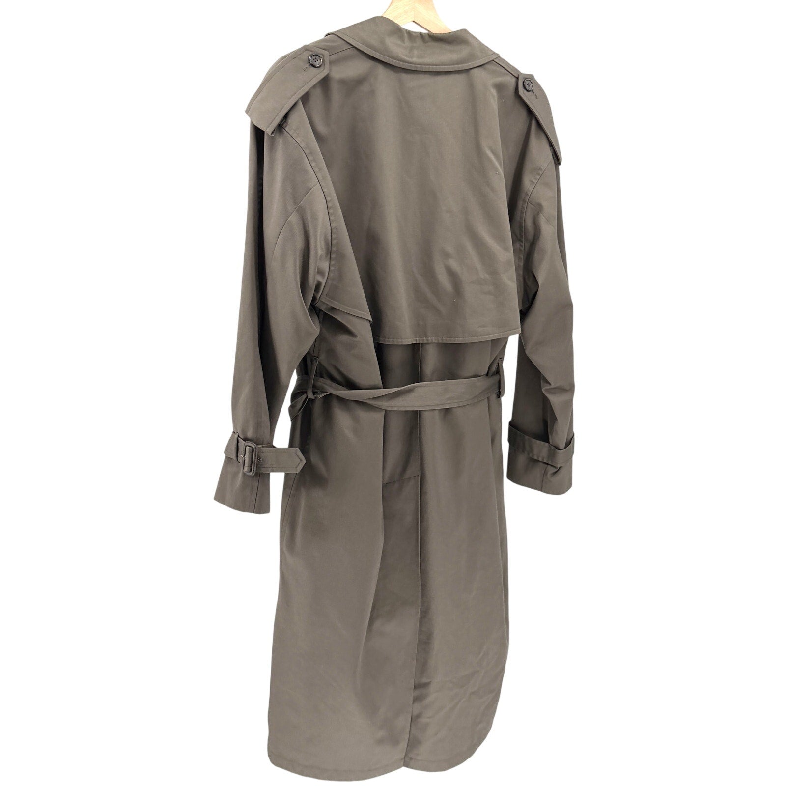 Vintage 90s London Fog Dark Gray Olive Sharp Tailoring Trenchcoat Jacket