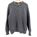 Vintage 80s Irish Trag Knitwear Blue Slate Grey 100% Wool Sweater