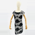 Sachin & Babi Black Sheer Lace Mesh Appliqué Shift Dress