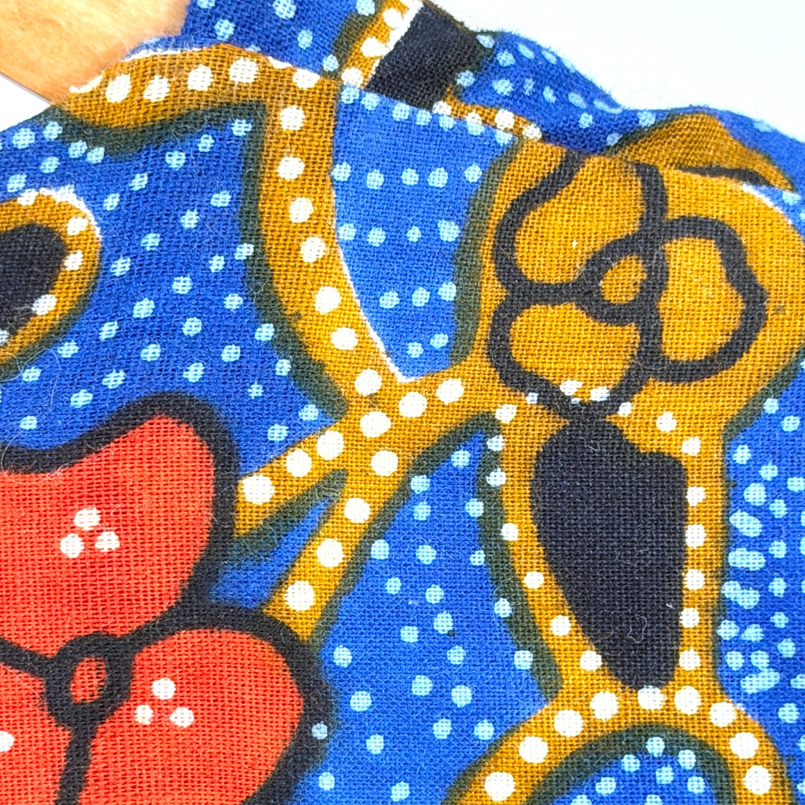 Vintage Y2K Handmade Blue 100% Cotton Afrobohemian Studded Top Midi Skirt Set