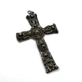 Vintage 70s Ornate Cannetille Sterling Silver Statement Cross Pendant