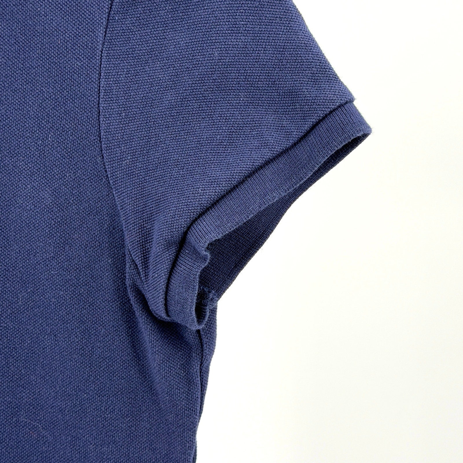 Ralph Lauren Navy Blue 100% Cotton Pink Pony Mesh Mini Polo Dress
