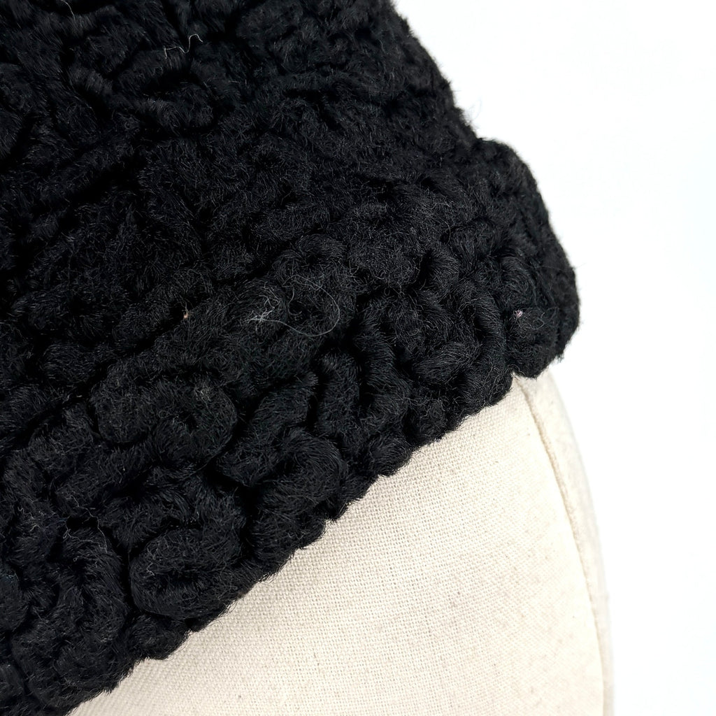 Vintage 70s North King Black 100% Wool Curly Cossack Ambassador Hat