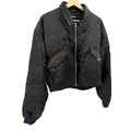 Filles à Papa Black Star Diamond-Stitch Bonzaï Satin Cropped Bomber Jacket