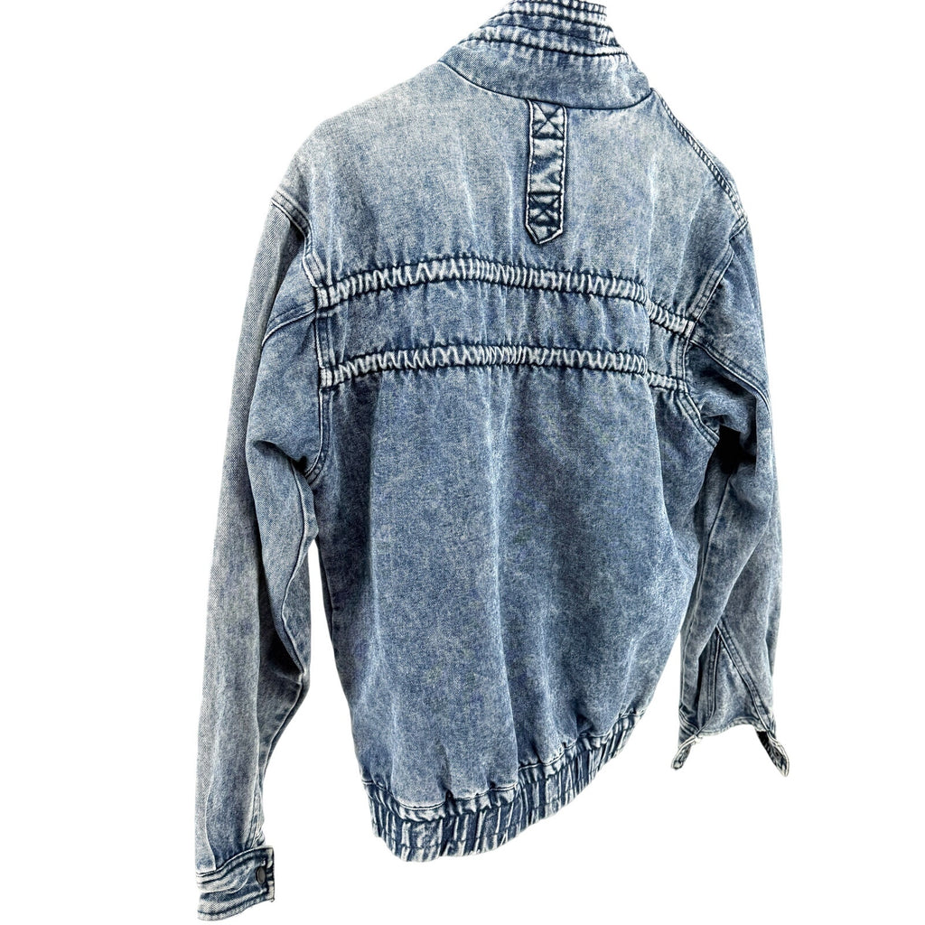 Vintage 80s Urban Equipment David Peyser Acid Wash Denim Bomber Jacket