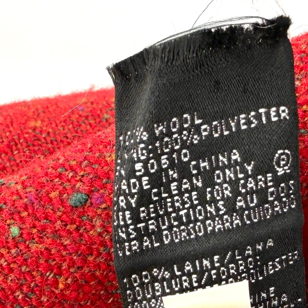 Vintage Y2K Kasper A.S.L. 100% Wool Red Tweed Speckled Fitted Blazer Jacket