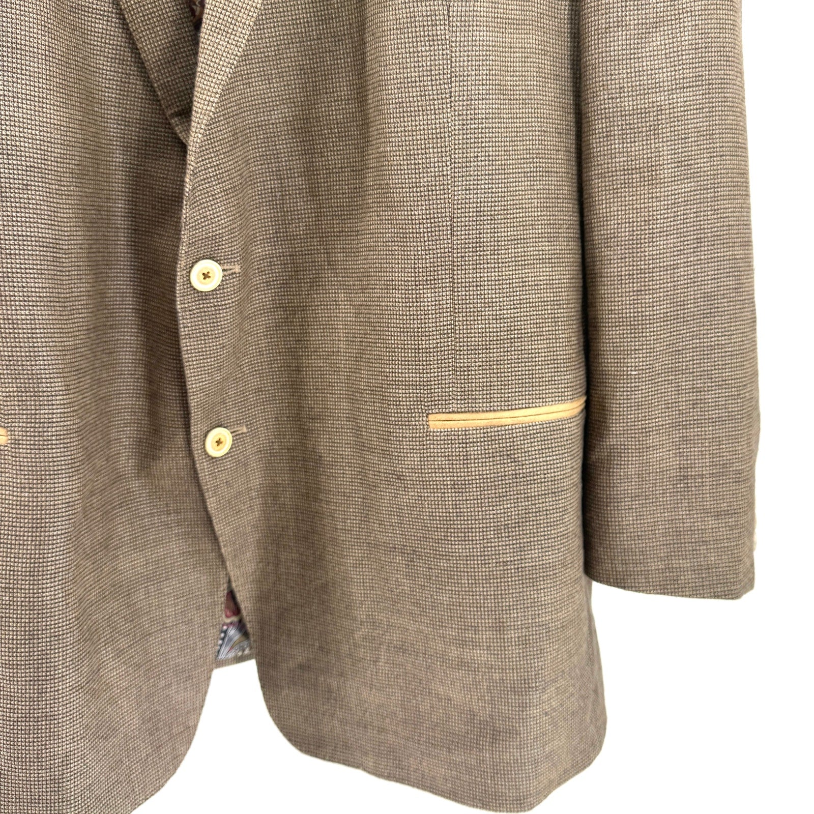 Vintage Y2K Austin Reed Curious Man Brown Silk Wool Blazer