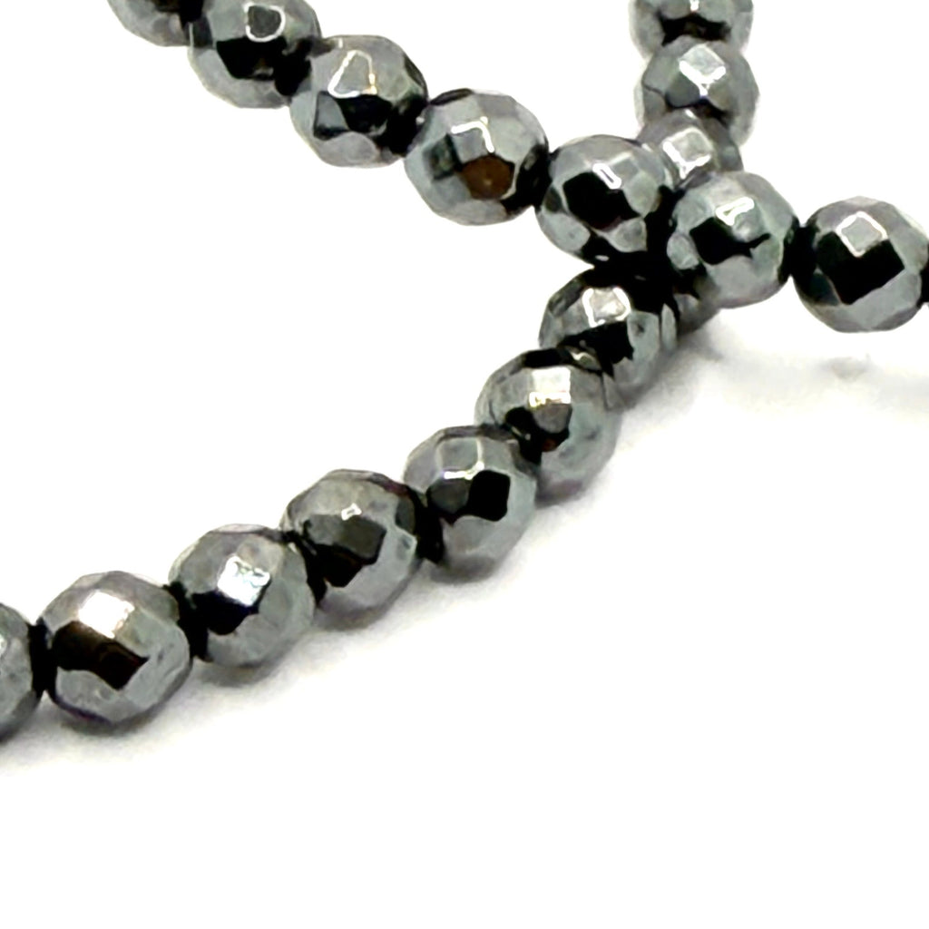 Pair of Faceted Hematite Bead Stretch Bracelets