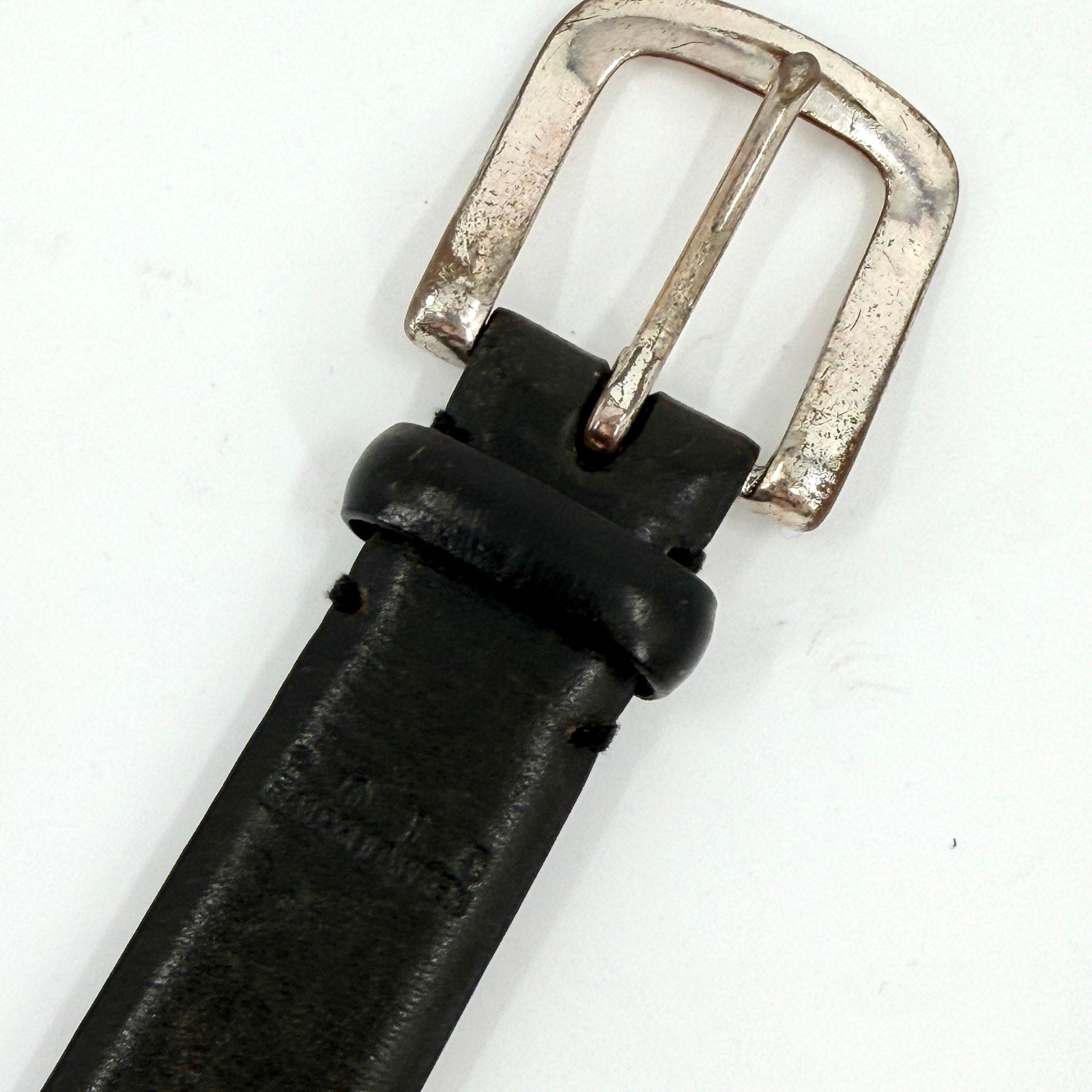 Vintage Y2K Polo Ralph Lauren Black Genuine Leather Solid Brass Buckle Belt