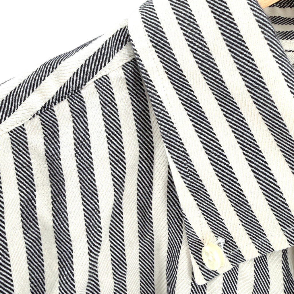 Peter Millar White Grey Striped Twill 100% Cotton Dress Shirt