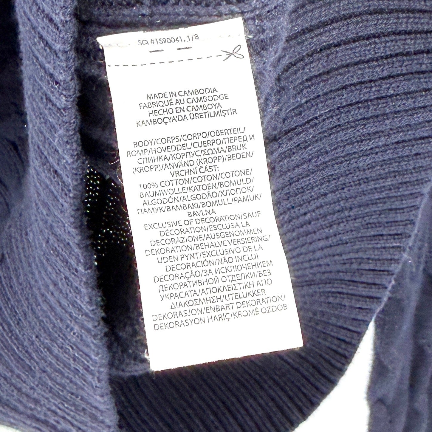 Polo Ralph Lauren Navy Blue 100% Cotton Classic Cable Knit Crewneck Sweater