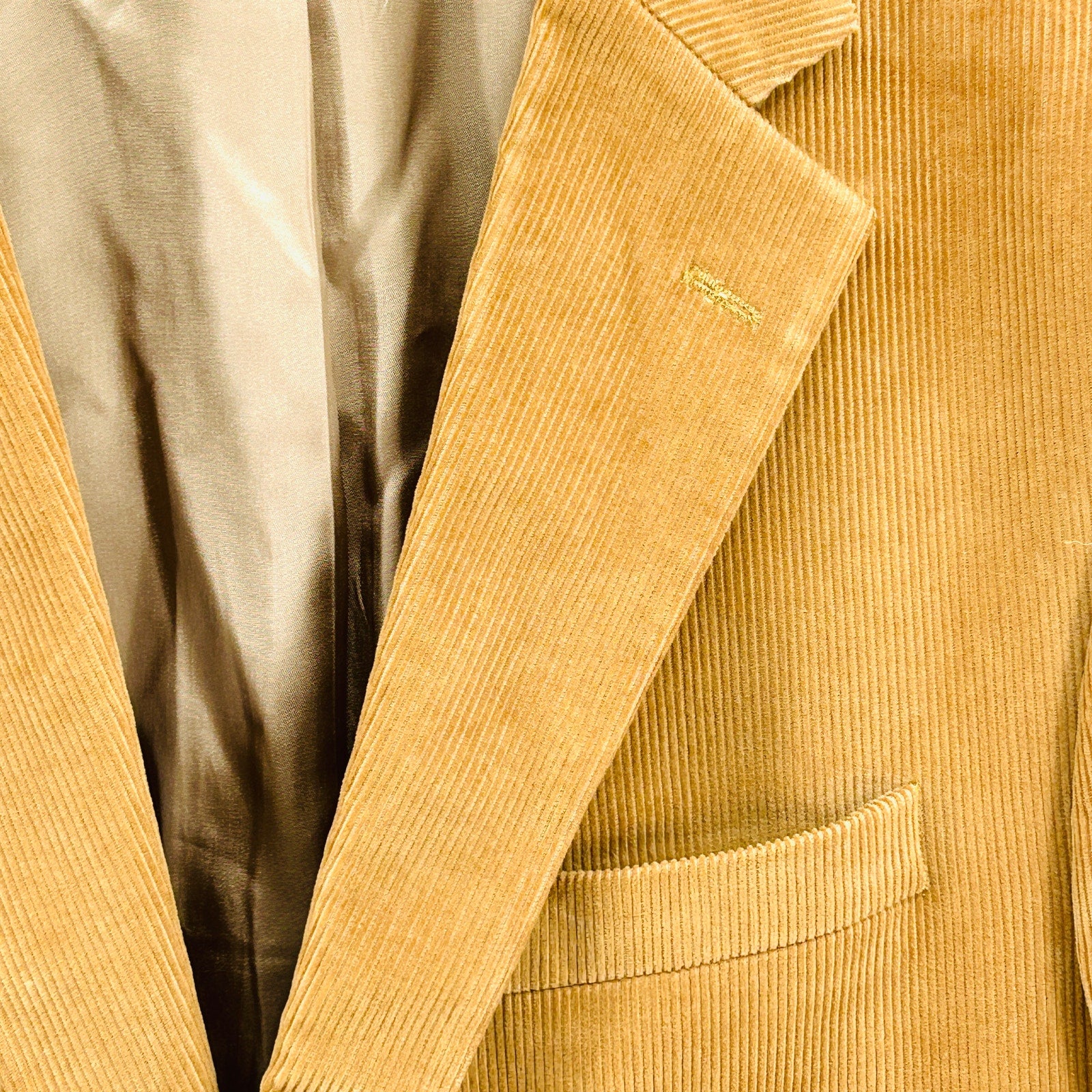 Vintage 90s Lands' End Camel Tan Corduroy Sport Coat Blazer Jacket