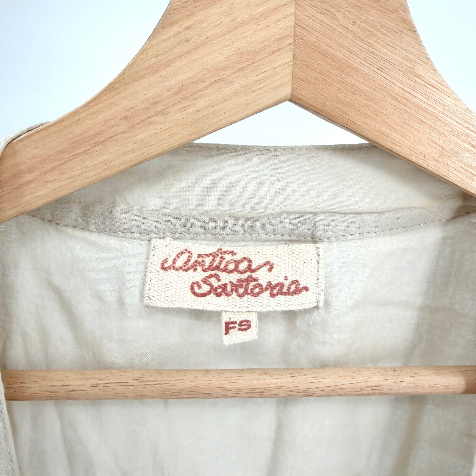 Antica Sartoria Beige Teal 100% Cotton Embroidered Lace Tunic Top