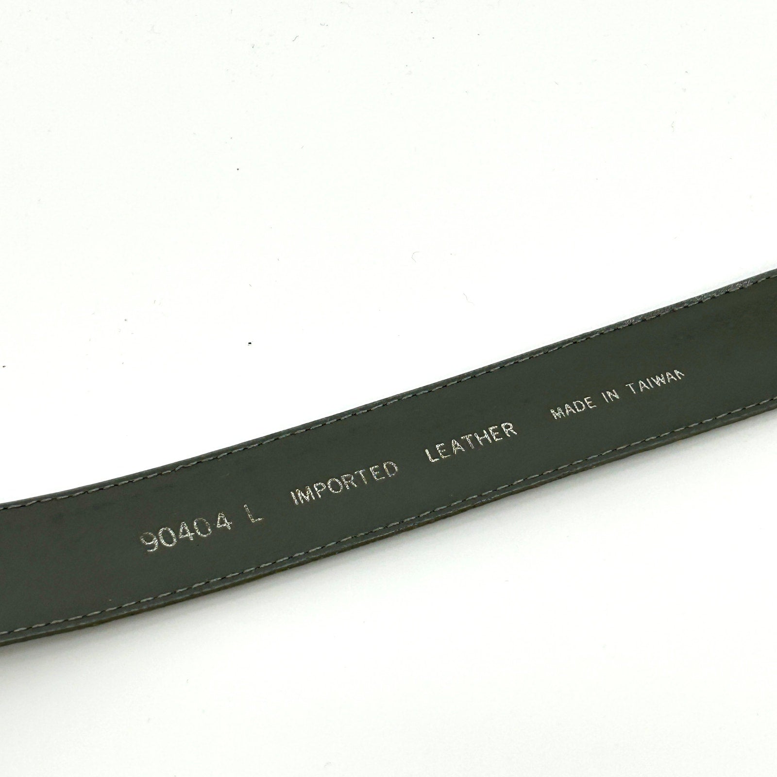 Vintage 90s Gray Black Genuine Leather Snakeskin Embossed Gold Buckle Belt