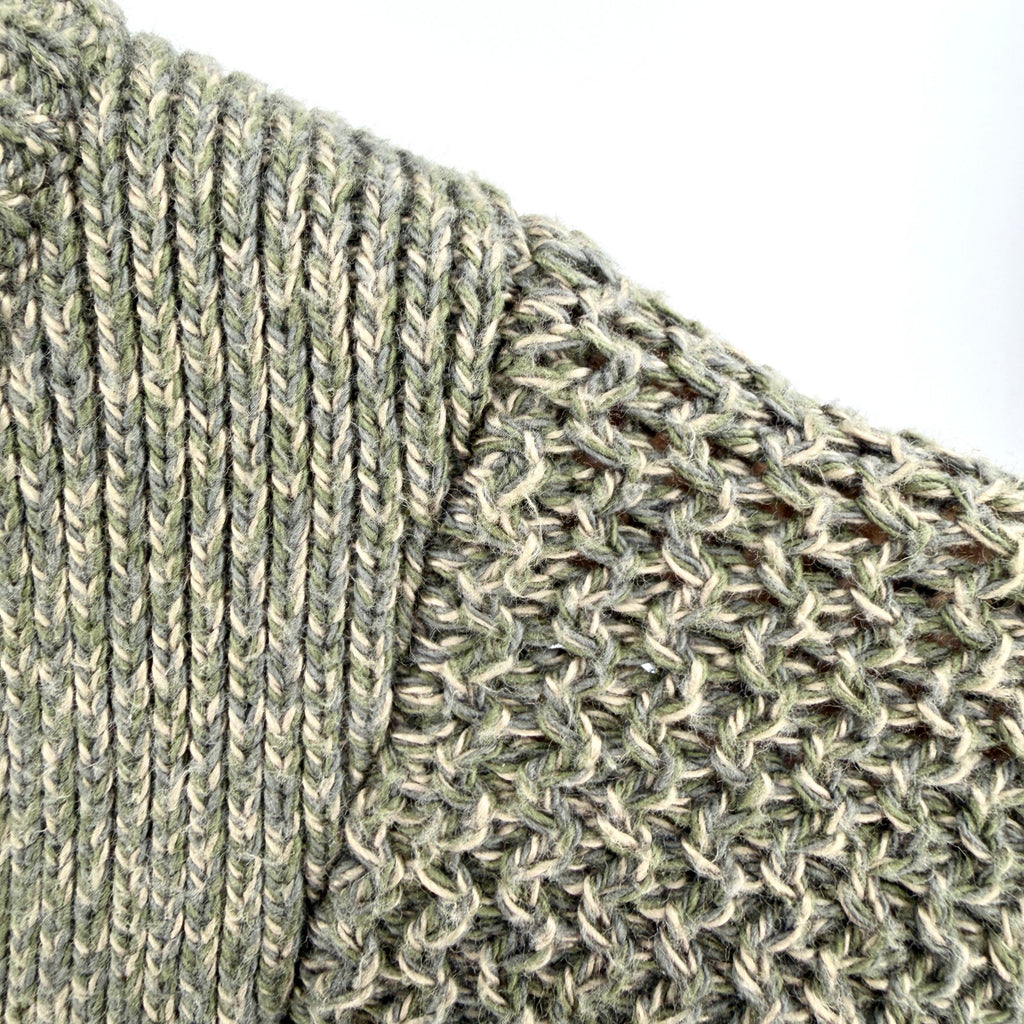Vintage 90s RedHead Olive Green Waffle Knit Henley Sweater