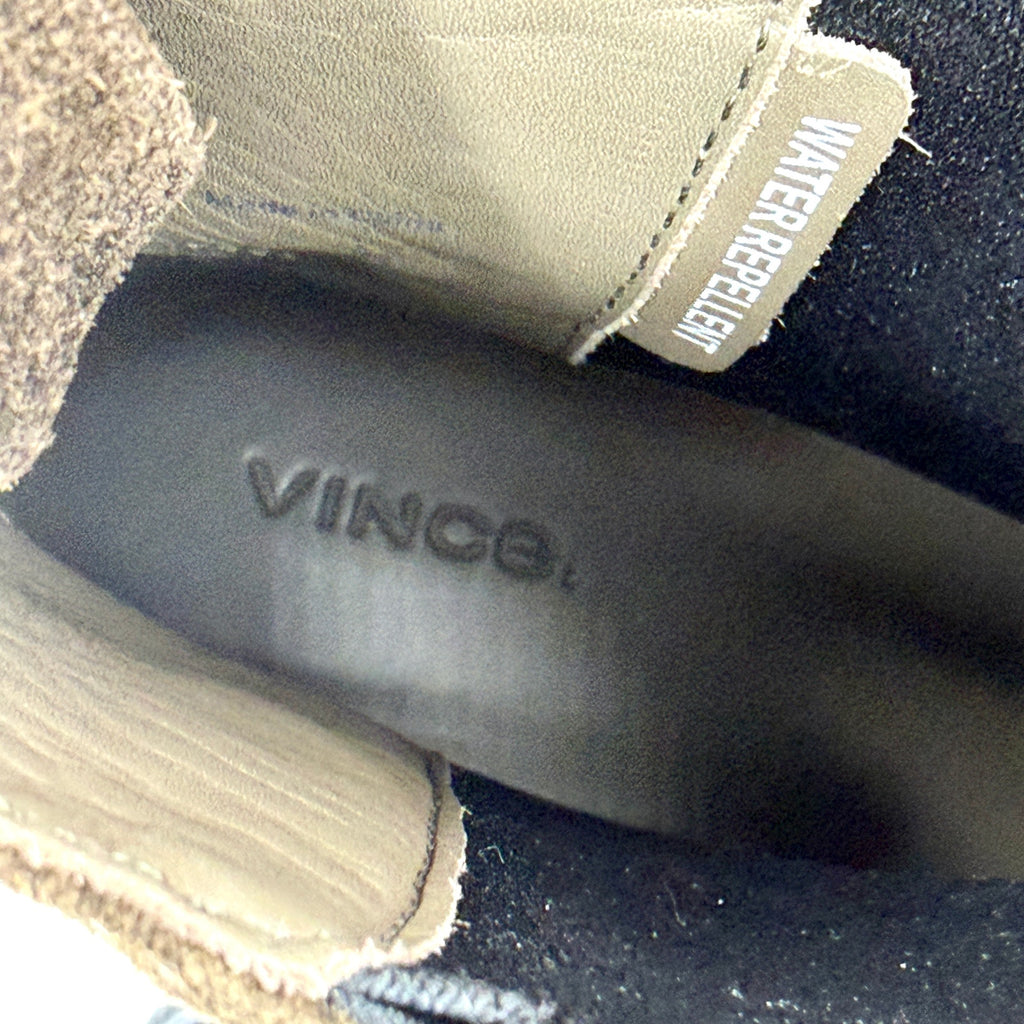 Vince Antique Olive Suede Water Repellent Litton Chelsea Boots