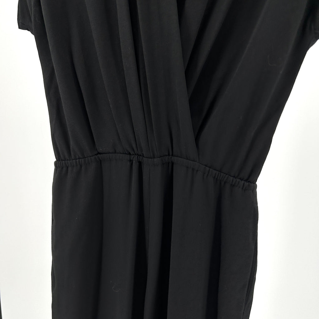 L’Agence Black Viscose Minimalist Tapered-Leg Zipper Jumpsuit
