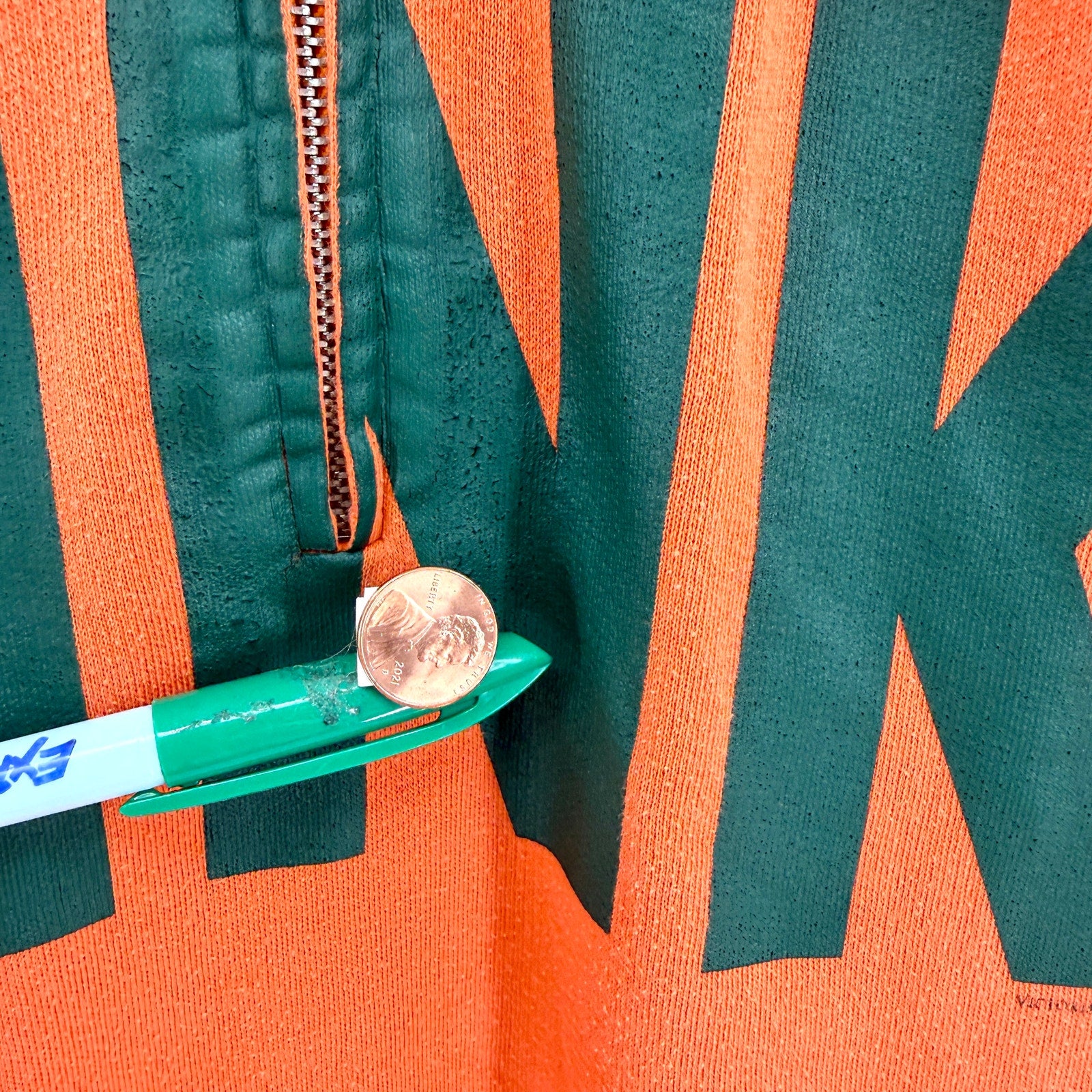 Victoria's Secret PINK Orange Miami Hurricanes Fifth Ocean Half Zip Sweatshirt