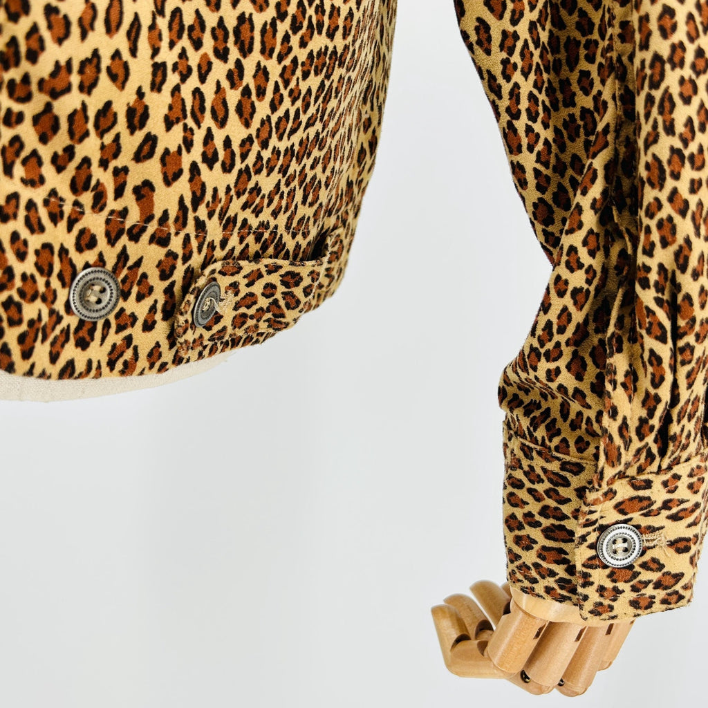 Vintage Y2K ELCC Leopard Print Ultra Suede Trucker Jacket