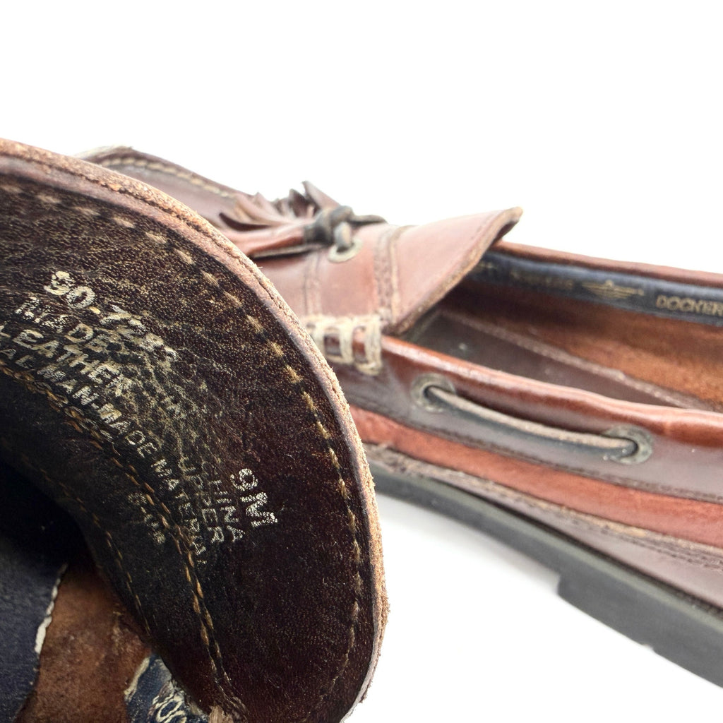 Vintage 90s Dockers Brown Genuine Leather Prep Tassel Kiltie Loafers