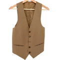 Vintage 80s YSL Beige 100% Wool Logo Button Waistcoat Vest