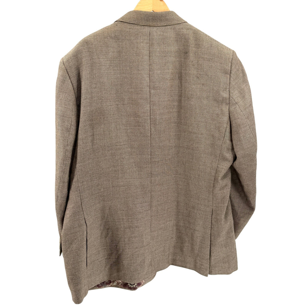 Vintage Y2K Austin Reed Curious Man Brown Silk Wool Blazer