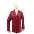 Vintage 90s Dream Wear Mel Polo Red Genuine Leather 3 Button Blazer Jacket