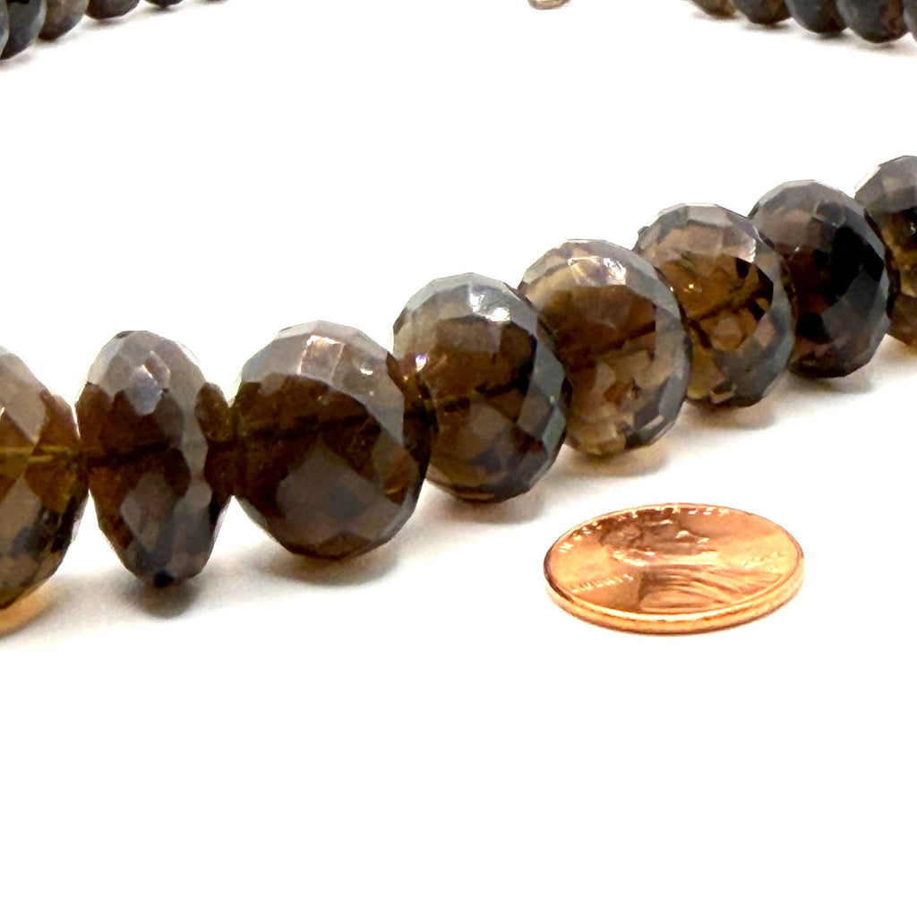 Vintage 90s Faceted Smoky Quartz Massive Statement Necklace