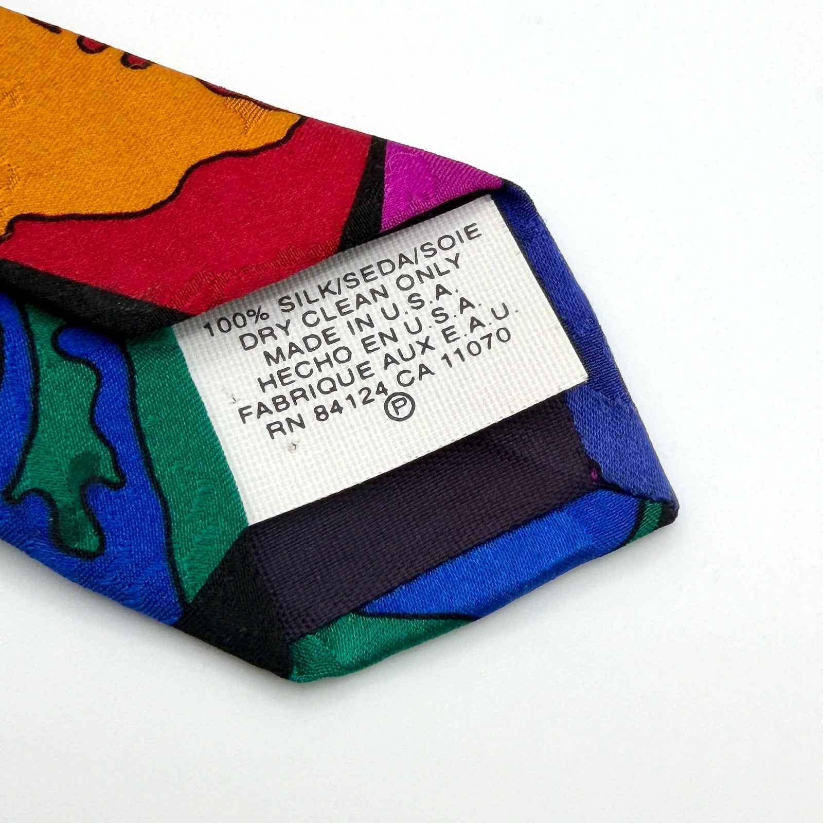 Vintage 90s Beatles Warhol Avedon Silk Psychedelic Pop Art Necktie