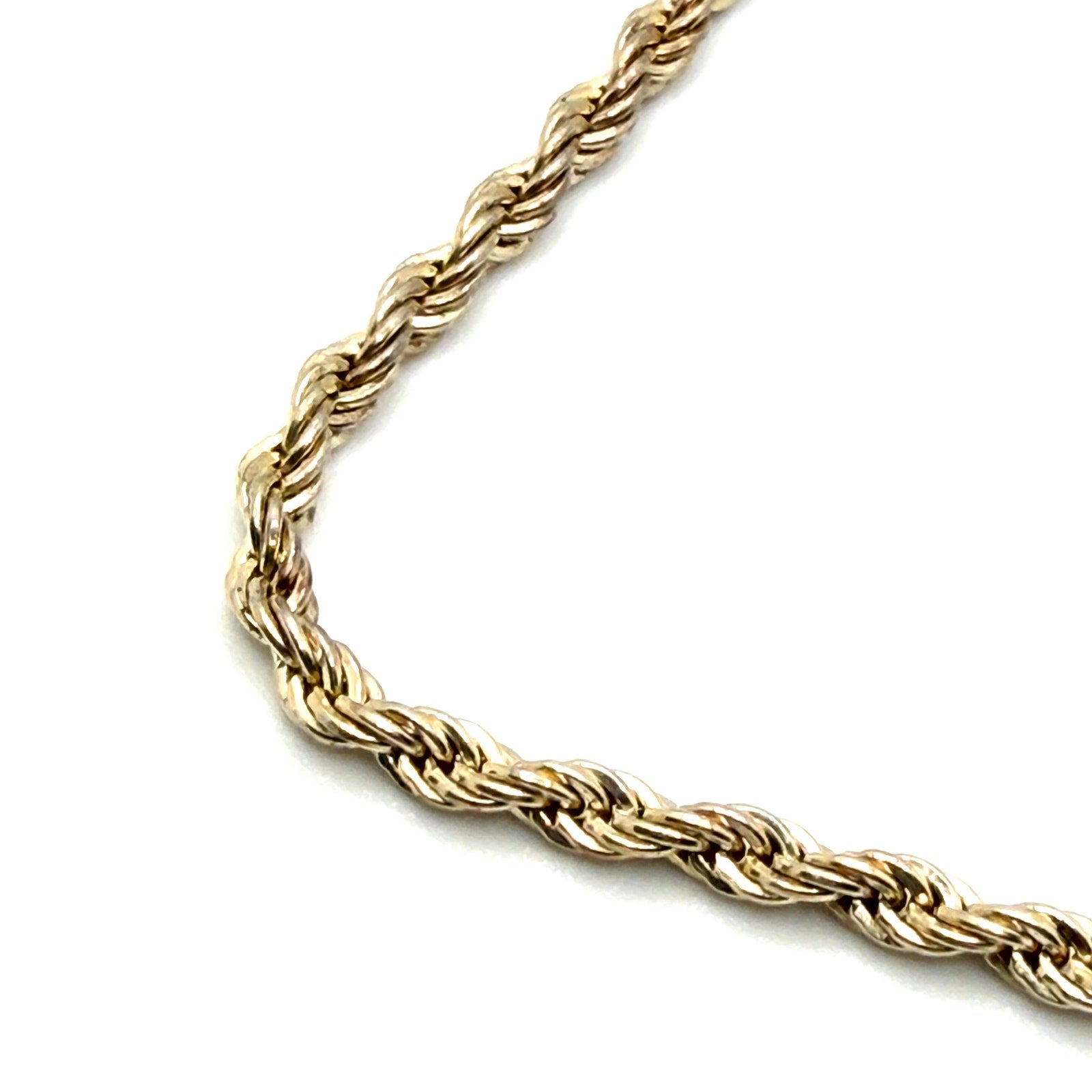Vintage 90s Stamped Sterling Silver Rope Chain Minimalist Necklace