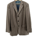 Vintage 90s Oscar de la Renta Brown Blue Pinstripe Blazer
