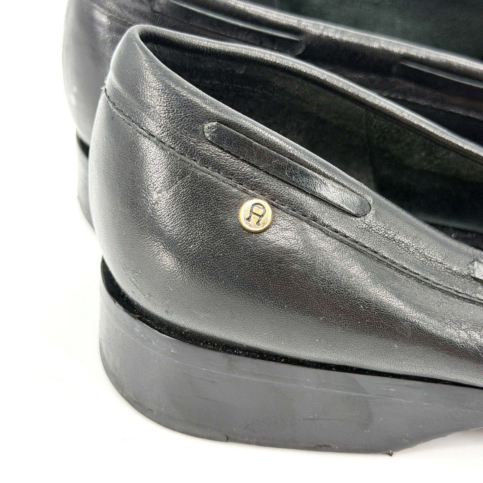 Vintage 90s Etienne Aigner Black Genuine Leather Classic Tassel Loafers