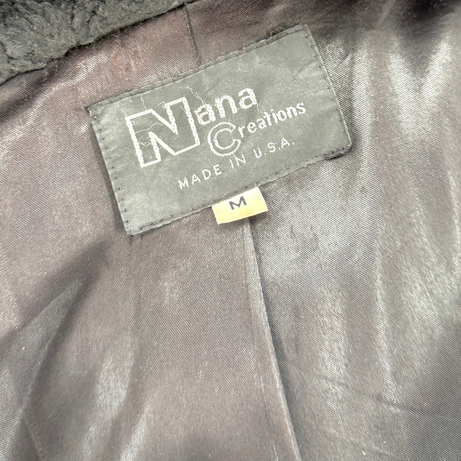 Vintage 80s Nana Creations Black Shawl Collar Balloon Sleeve Maxi Coat