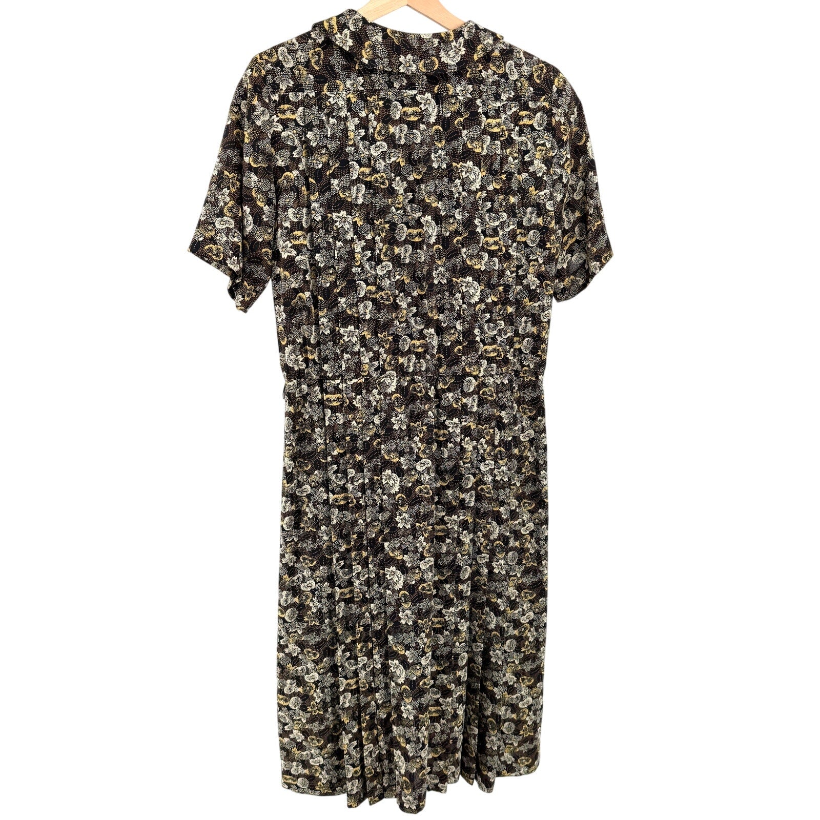 Vintage 90s Liz Claiborne Black Grunge Floral Peter Pan Collar Dress