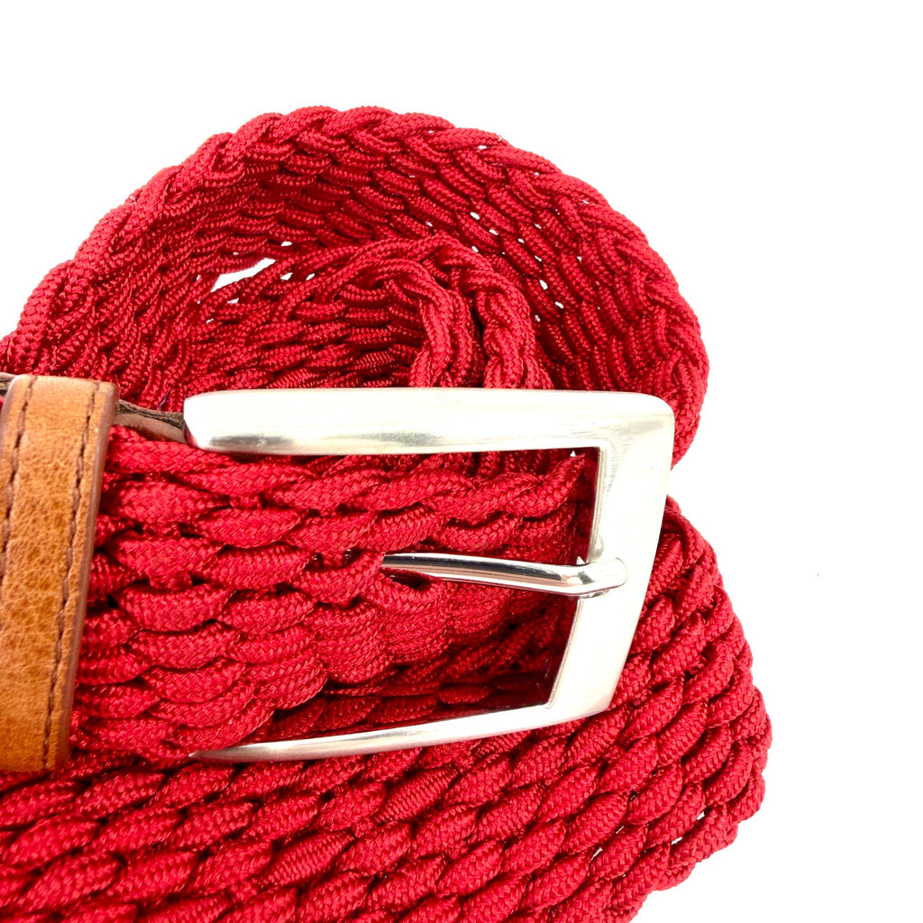 Peter Millar Red Braided Cord Preppy Belt