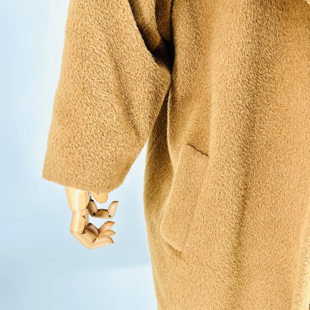 Vintage 1950s Royal Alpaca Camel Oversized Shawl Collar Coat