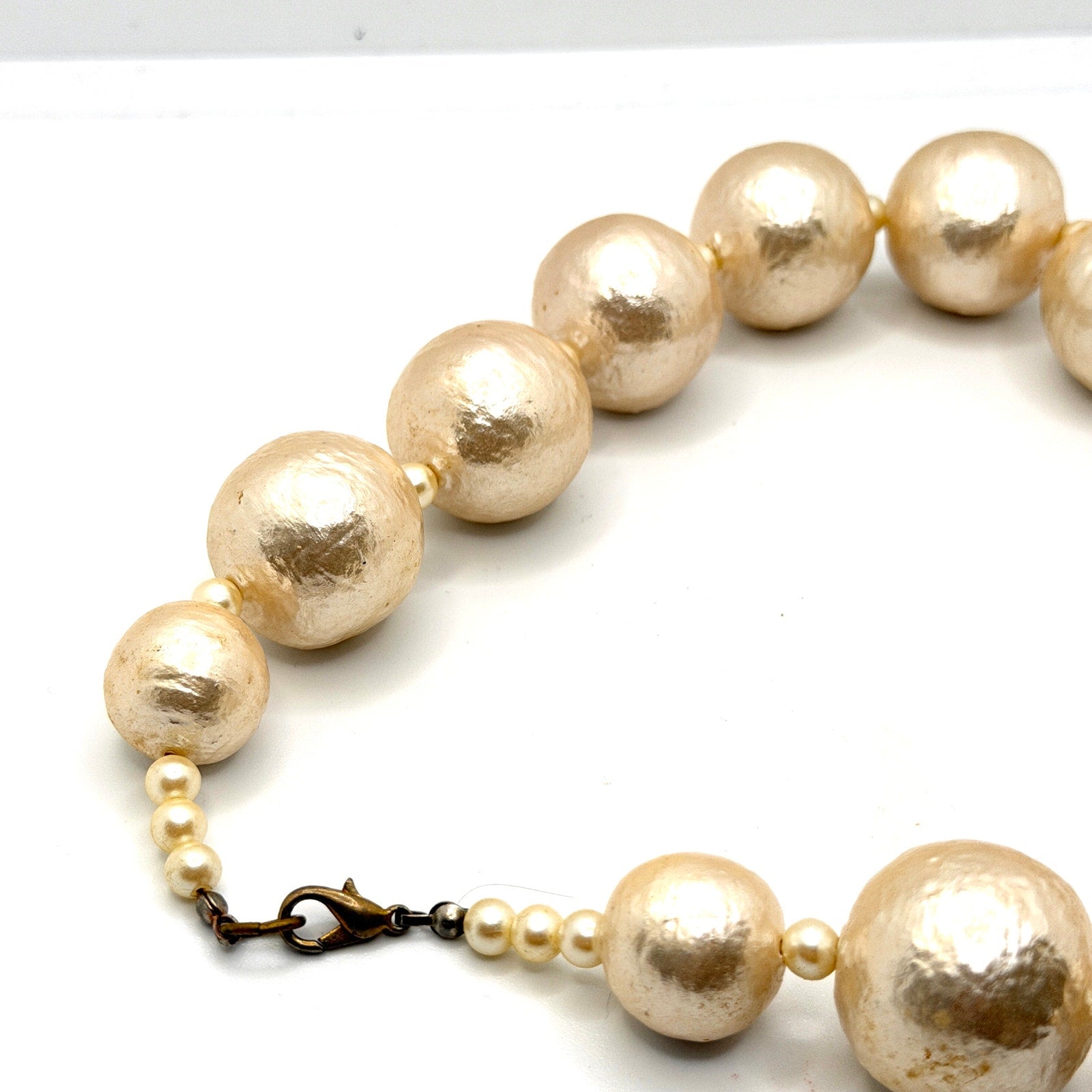 Vintage 90s Mother of Pearl Chunky Oversized Statement Necklace
