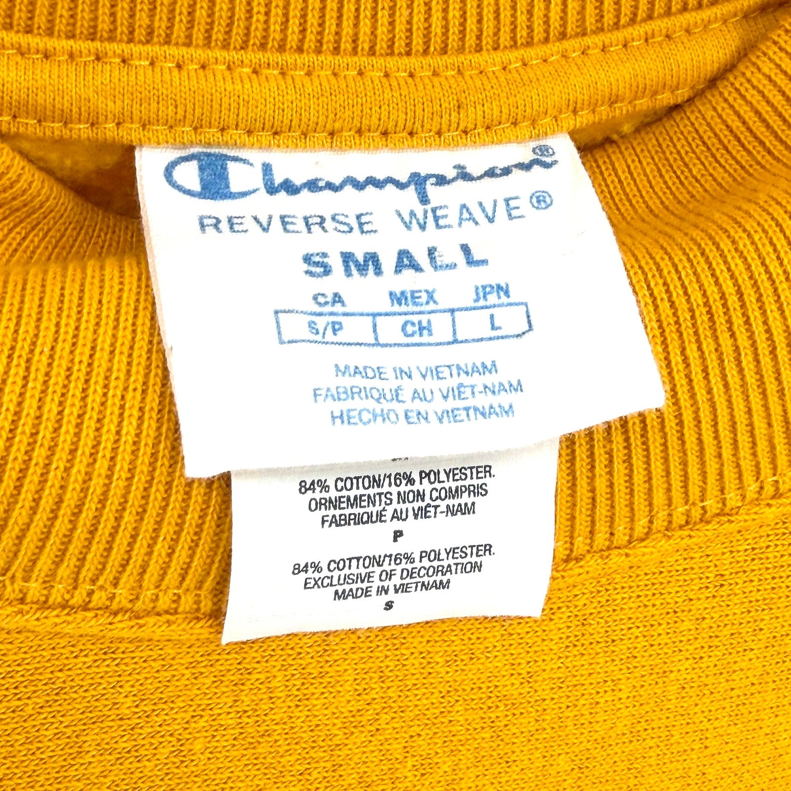 Champion Mustard Yellow Cropped Reverse Weave Crewneck Sweatshirt