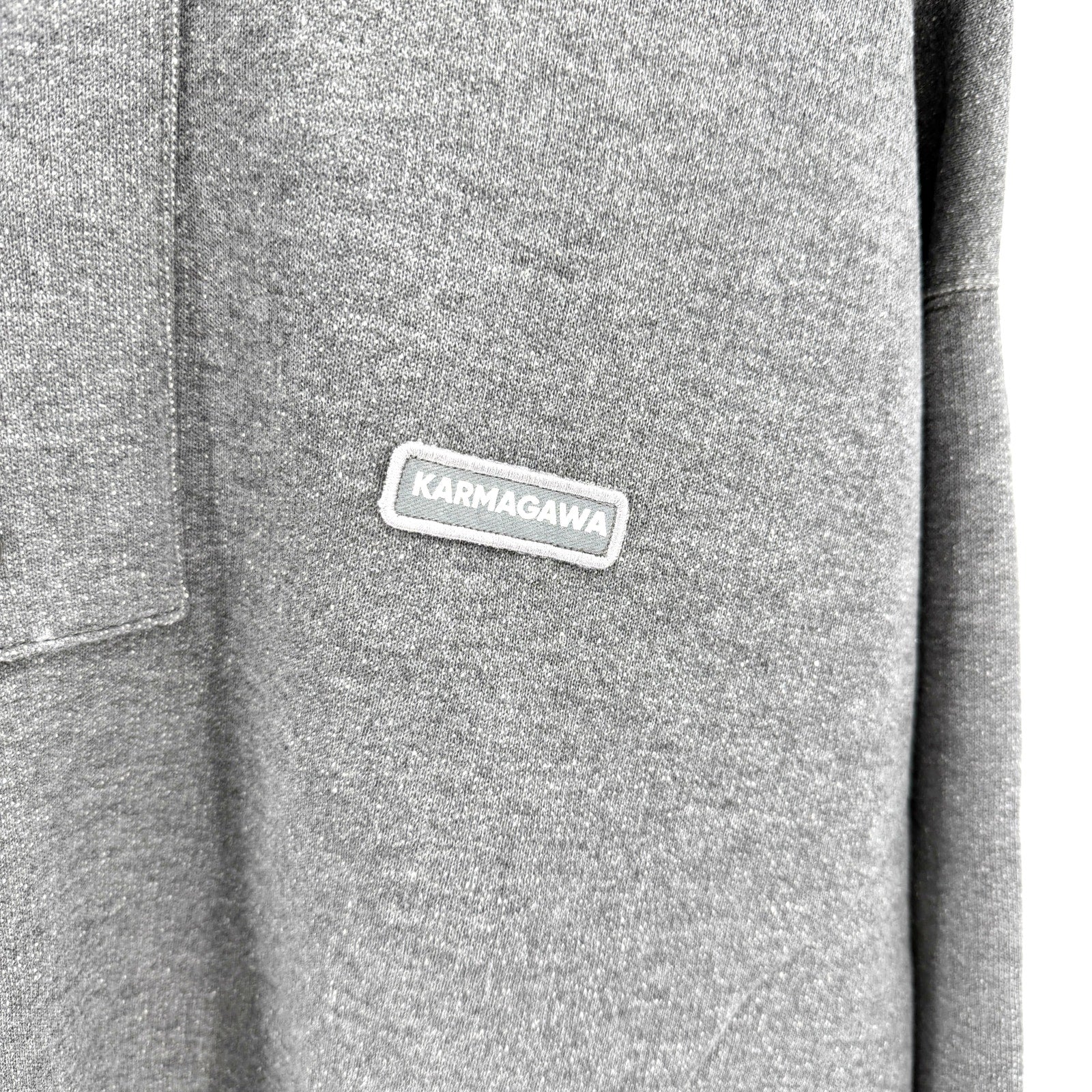 NWT Karmagawa Grey Half Zip Snap Button Mock Neck Sweatshirt