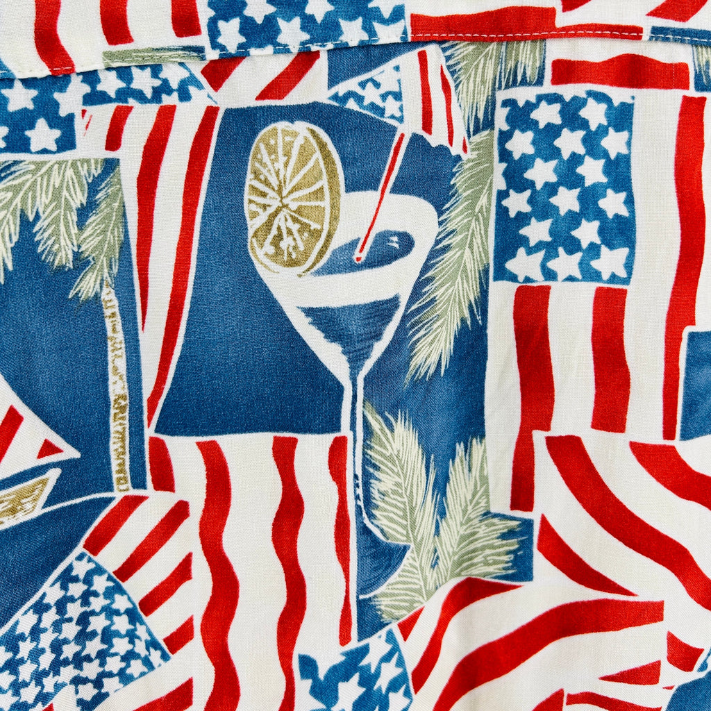 Vintage 90s Compra Moda Red White Blue Patriotic Flag Shirt