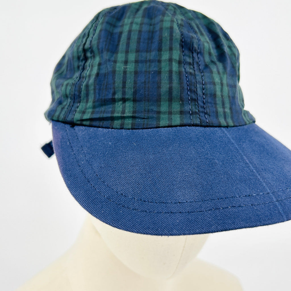 Vintage 90s Gant Navy Green Blackwatch Tartan Plaid Navy Bill Cap