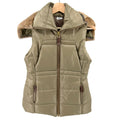 Vintage Y2K Daslu Olive Rabbit Fur Collar Puffer Vest