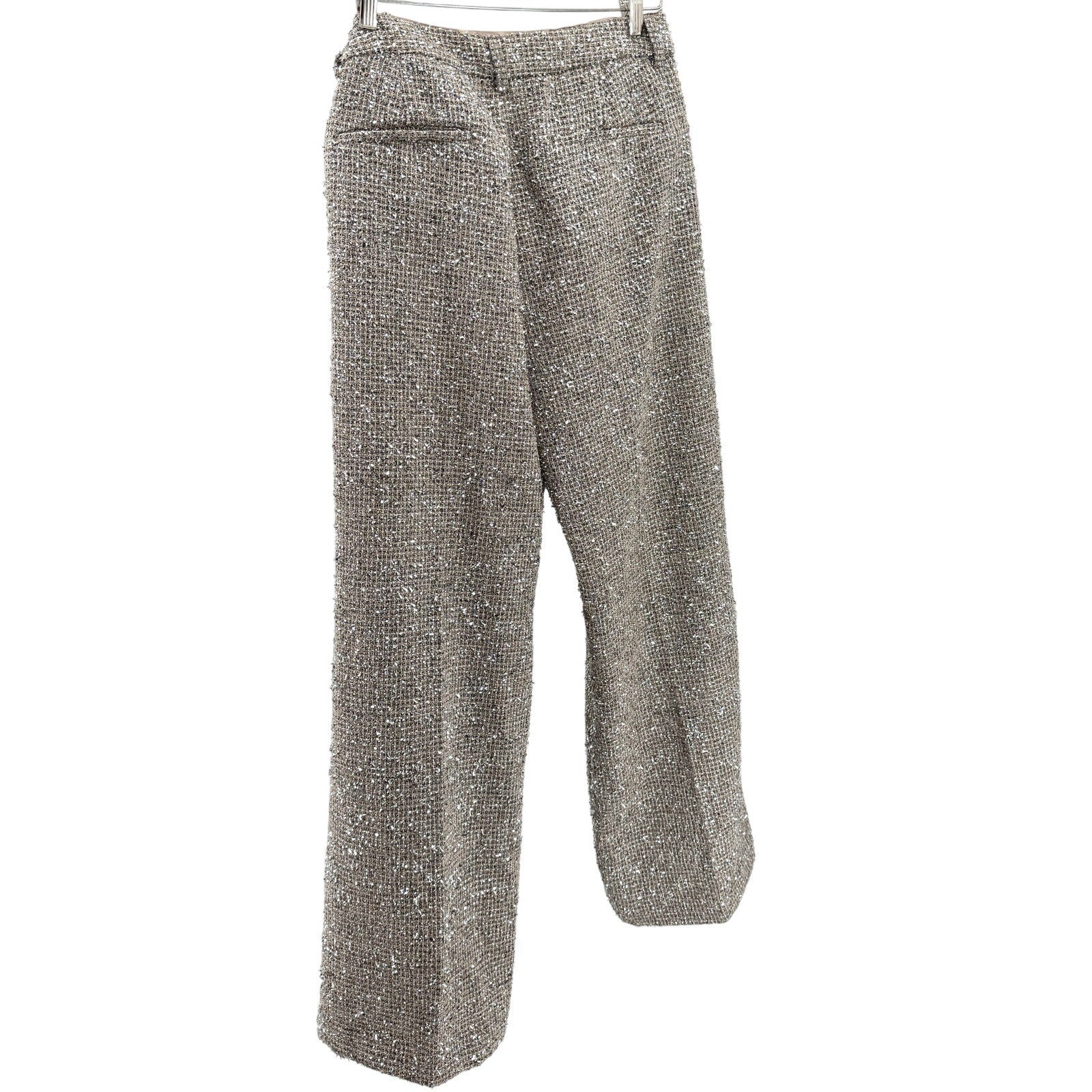 Banana Republic Beige Silver Metallic Tweed Blazer Pant Suit