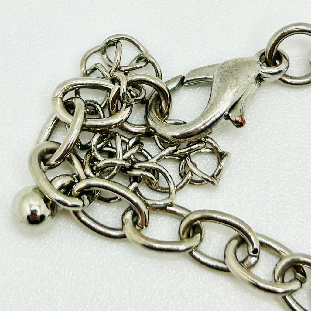 Y2k Silver White Rhinestone Crystal Chain Link Bib Glam Bling Costume Necklace