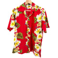 Alvish Red Yellow White Tropical Floral Hawaiian Short Sleeve Shirt