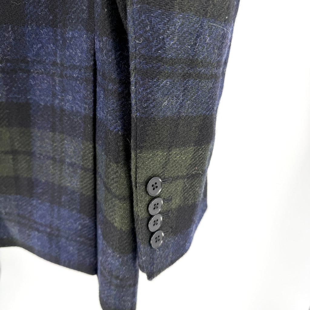 Charles Tyrwhitt Navy Green Blackwatch Tartan 100% Wool Slim Fit Blazer